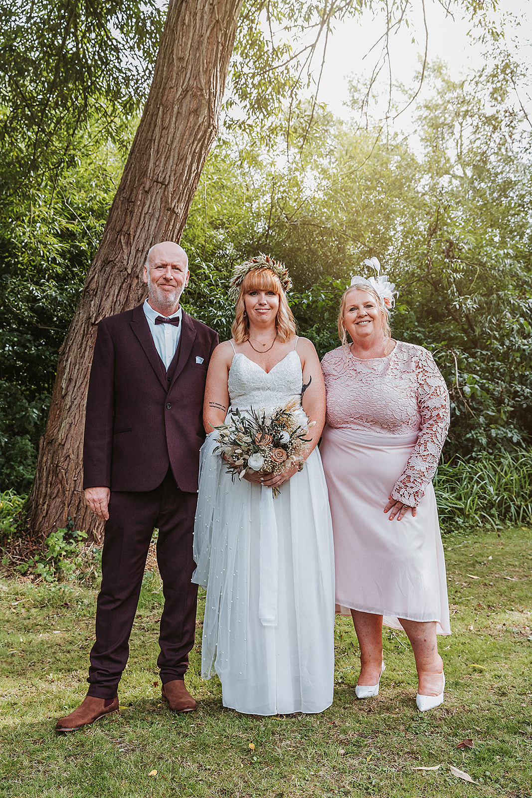 bride and parents the waterside venue rickmansworth wedding photographer photography Hertfordshire