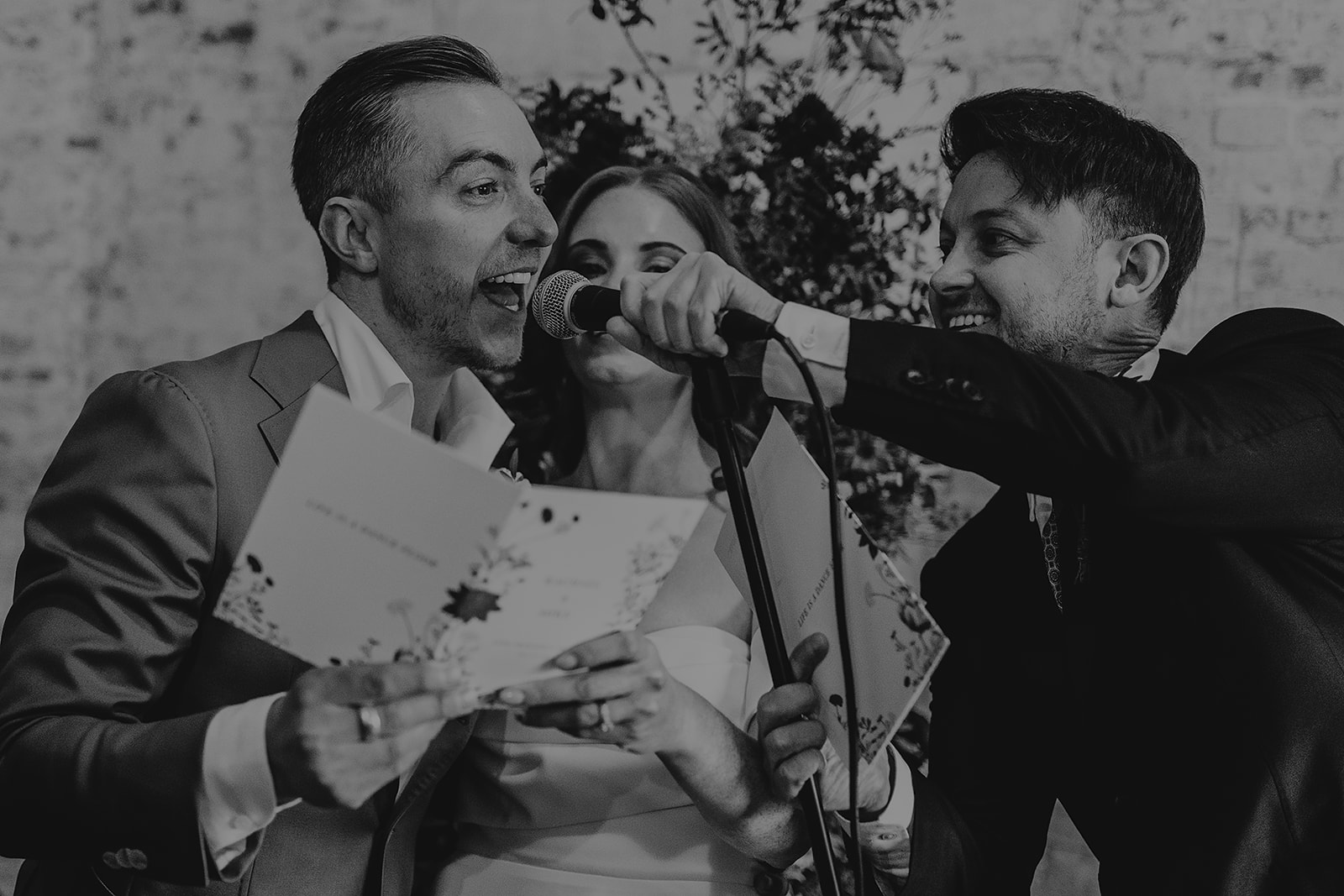 sing along during a wedding ceremony 