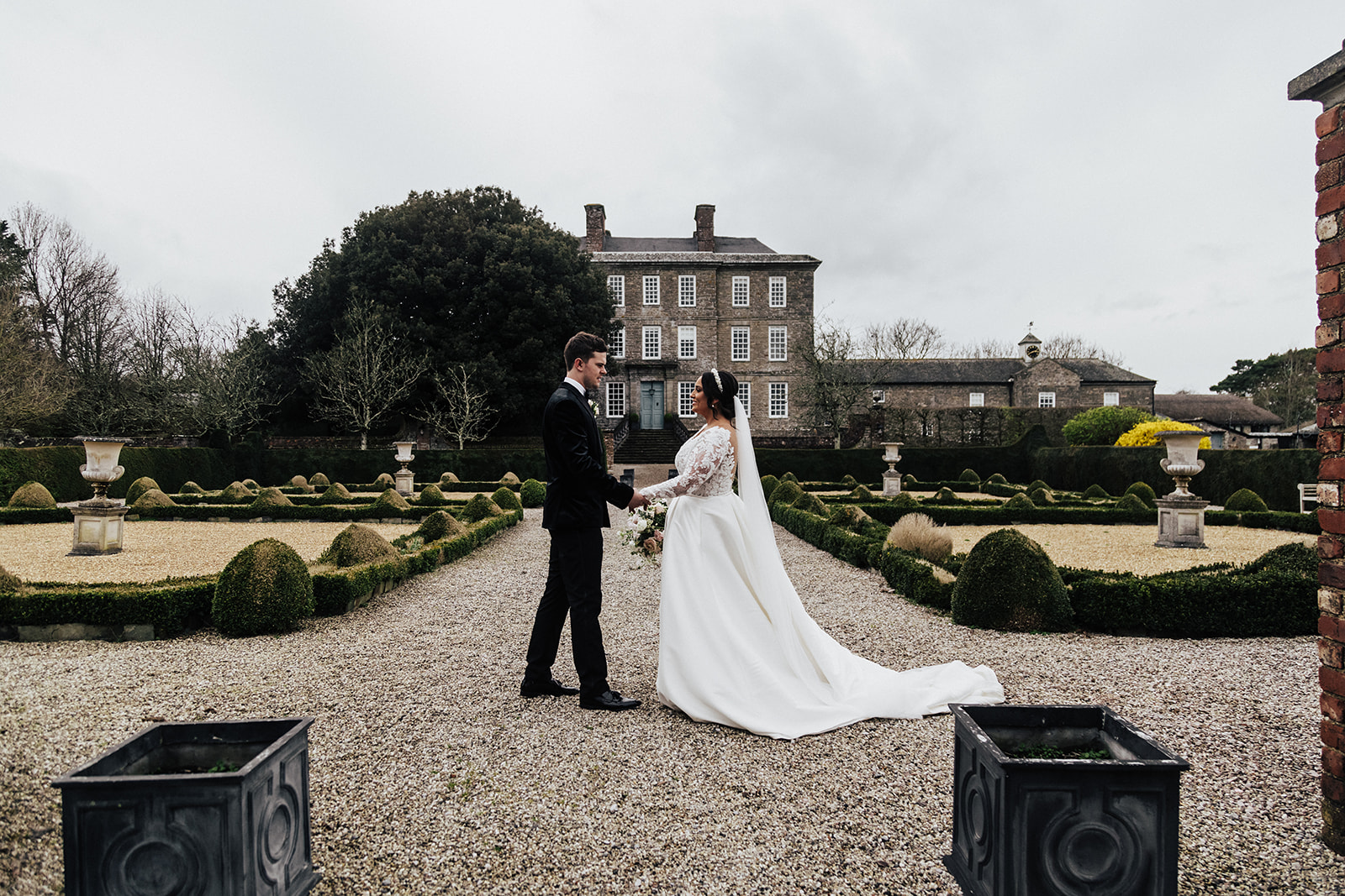 A couple who got married at Kingston Estate in Devon