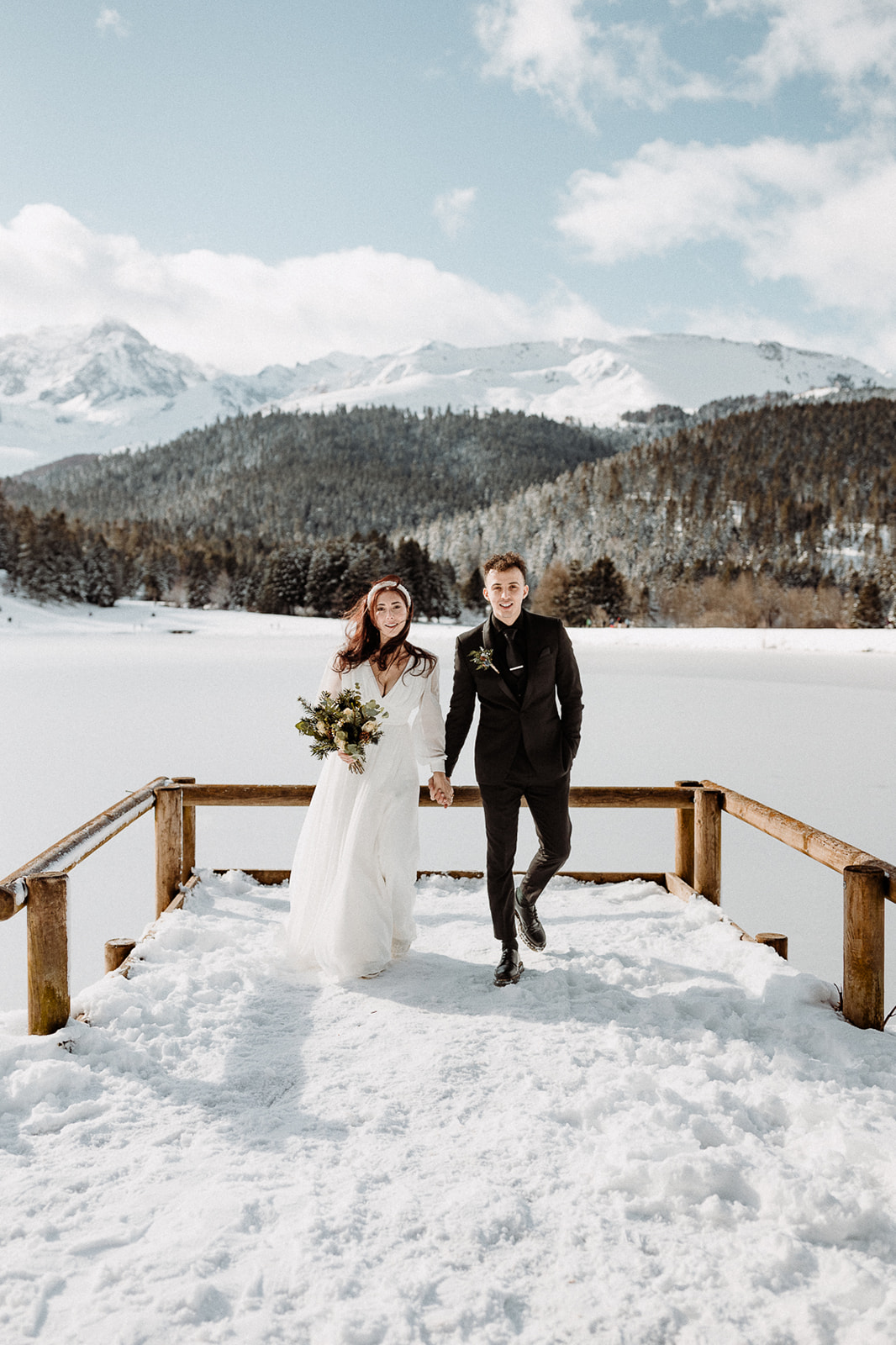 mariage hiver à la montagne