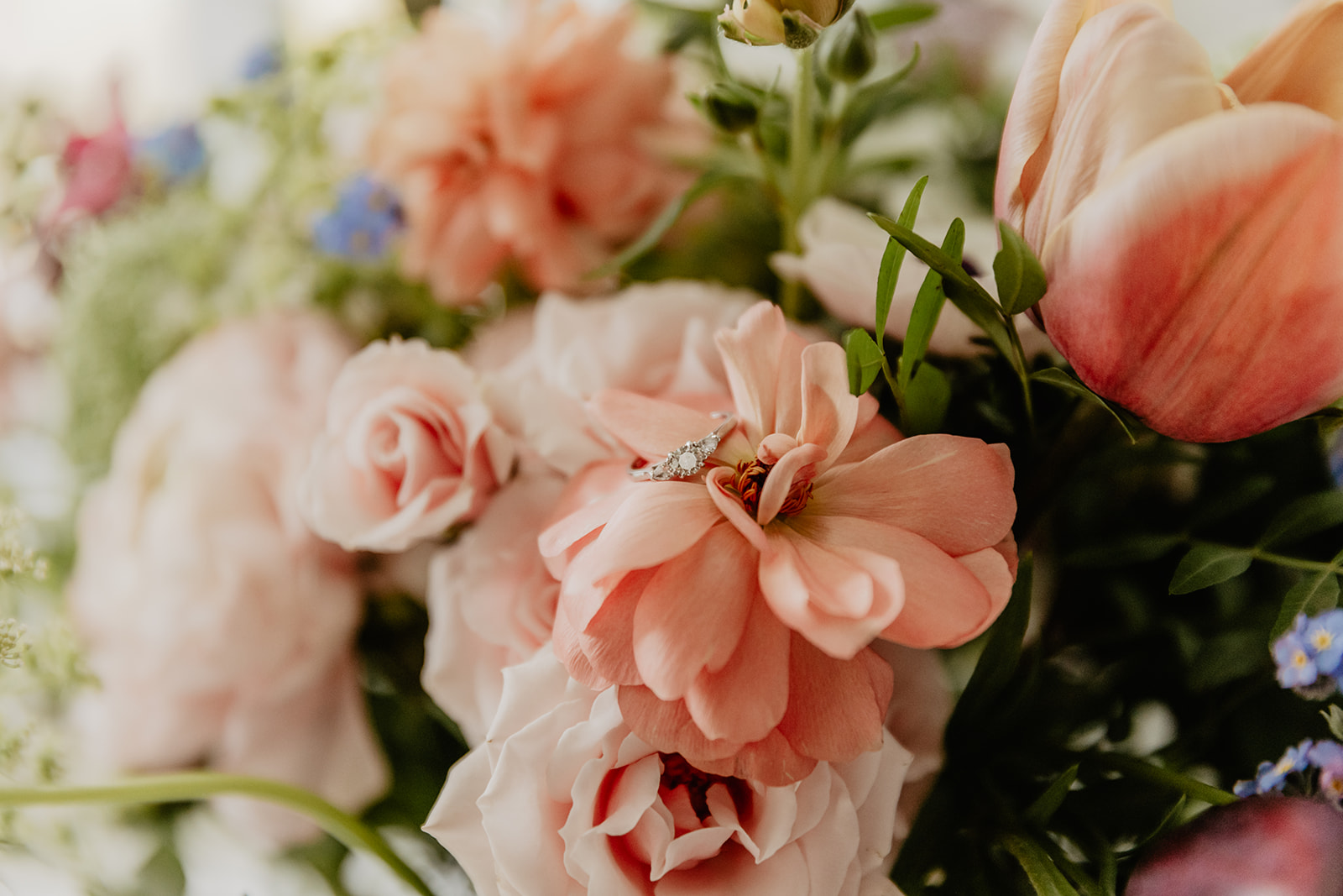 Bridal bouquet at a Secret Barn Wedding, West Sussex. By Olive Joy Photography