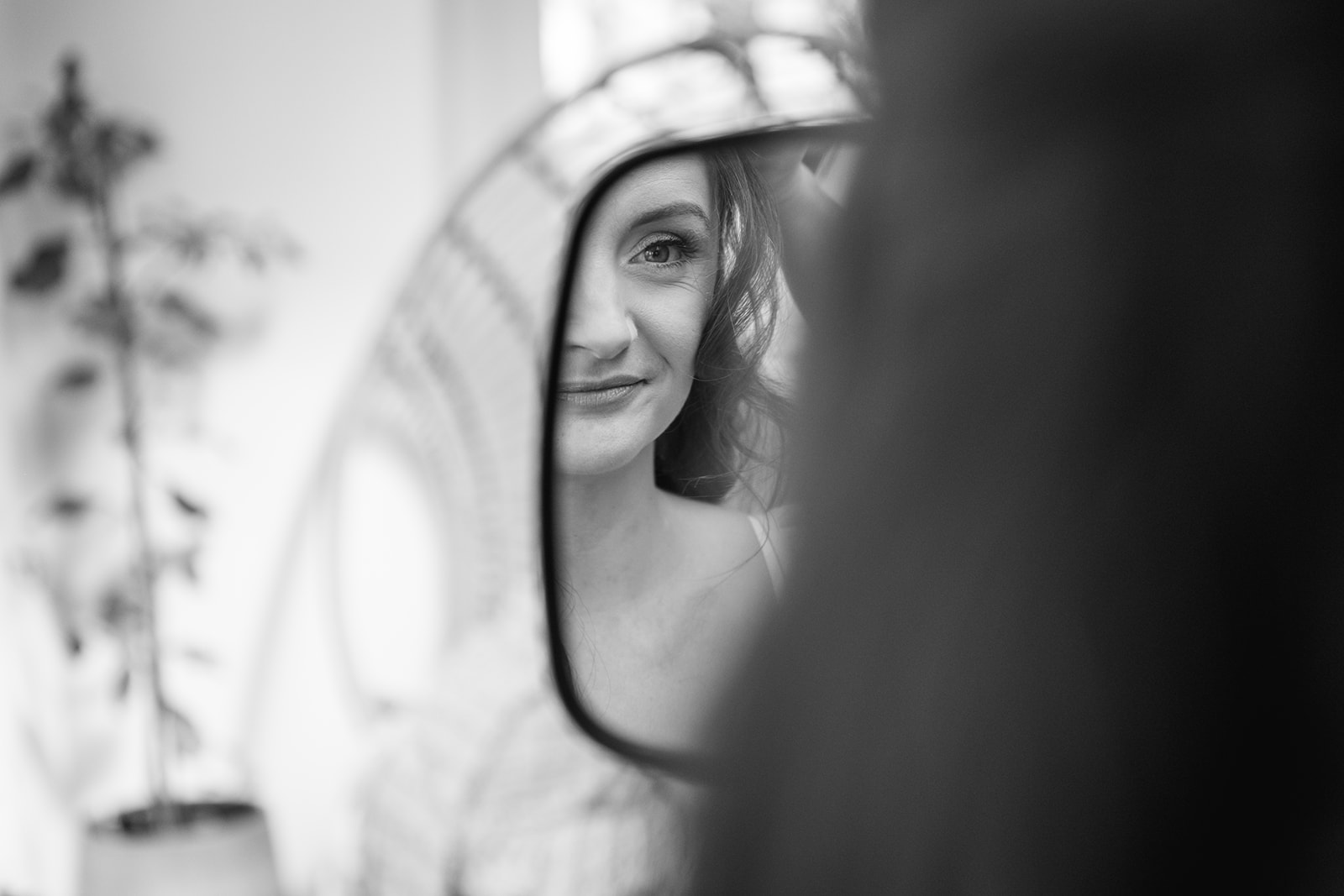 Bride getting ready at a Secret Barn Wedding, West Sussex. By Olive Joy Photography