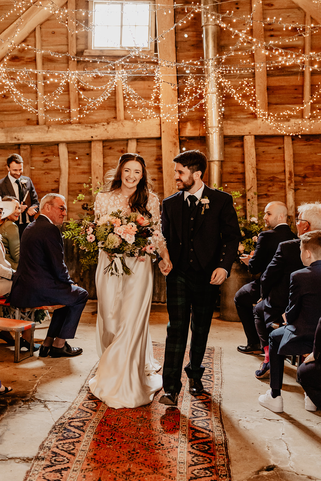 Bride and Groom ceremony at a Secret Barn Wedding, West Sussex. By Olive Joy Photography