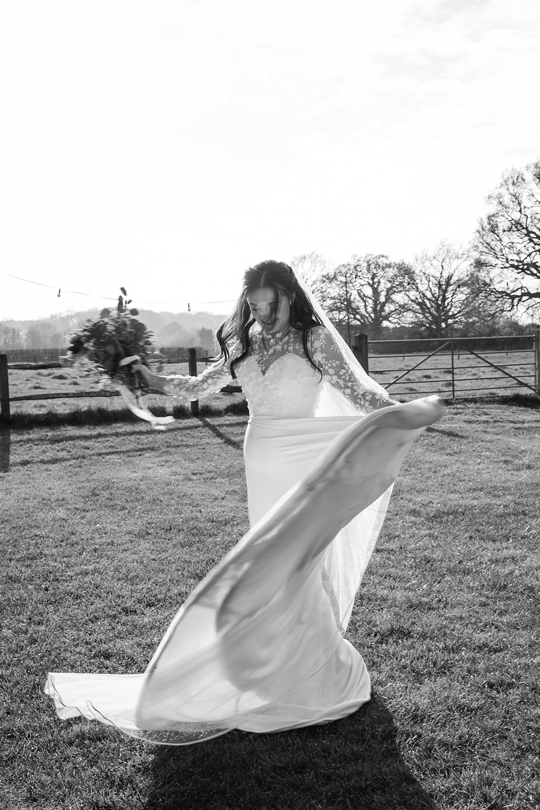 Bride at a Secret Barn Wedding, West Sussex. By Olive Joy Photography