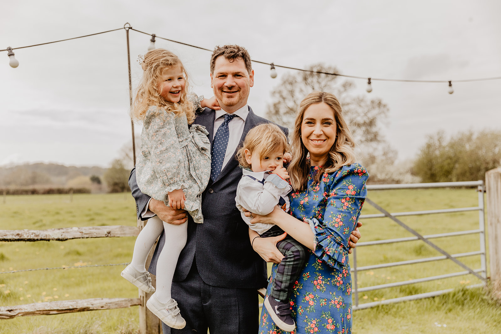 Family photo at a Secret Barn Wedding, West Sussex. By Olive Joy Photography