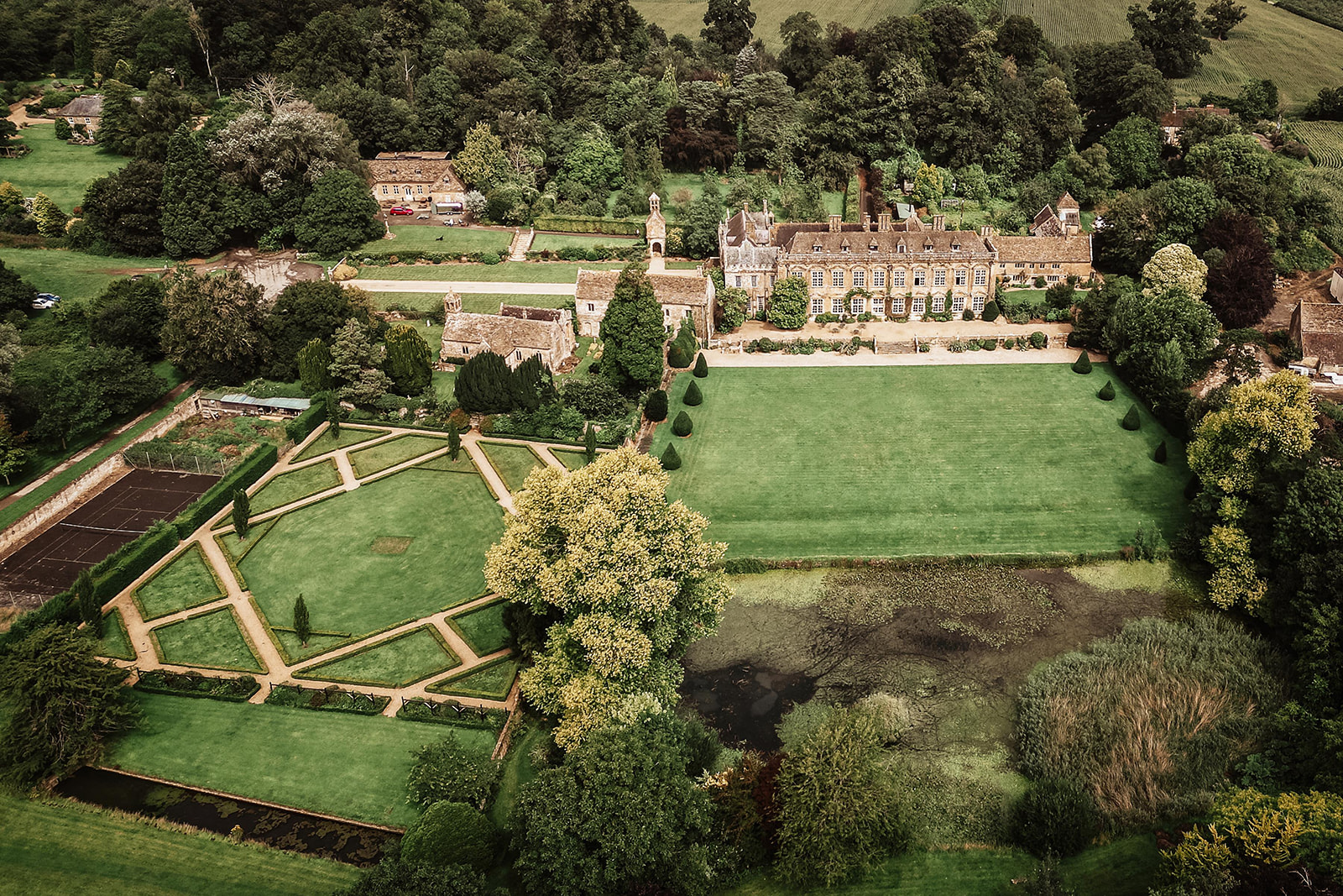 Aerial drone photo of Brympton House