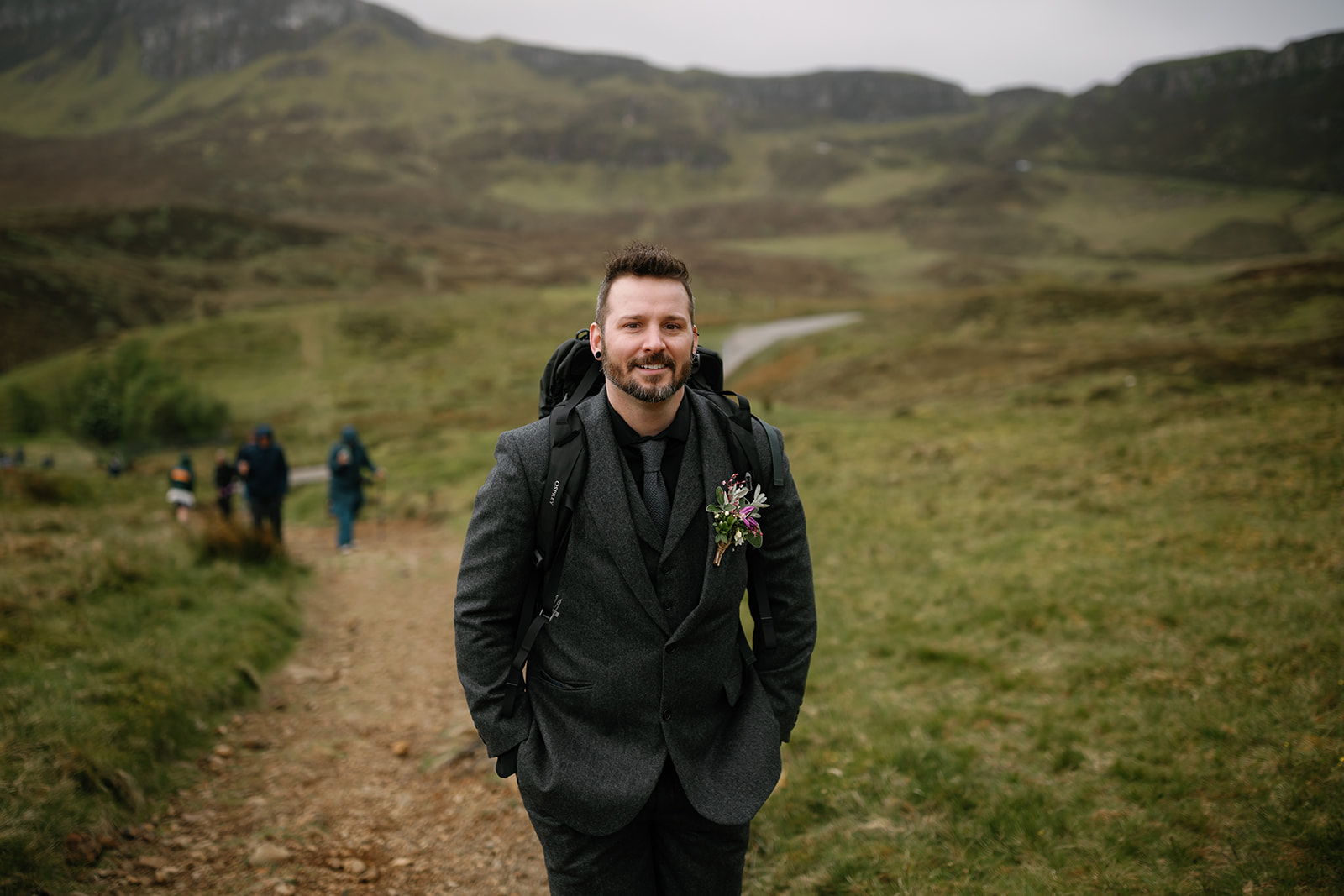 Nick hikes for his Isle of Skye elopement ceremony