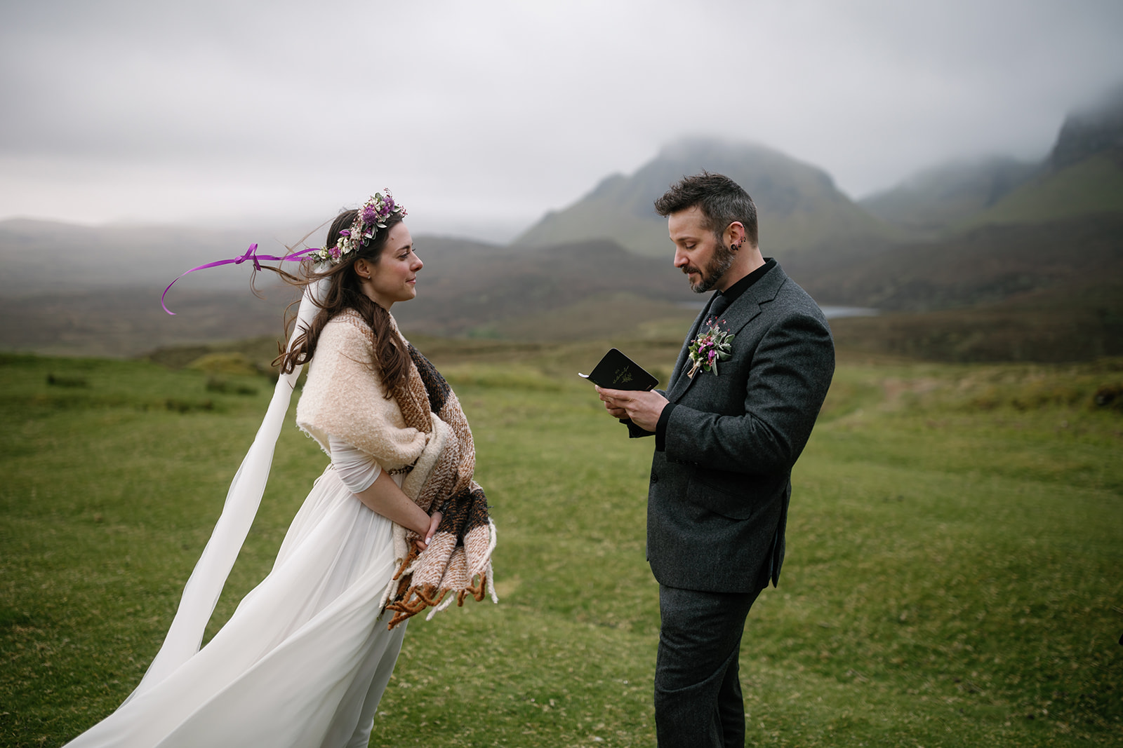 Tears of joy and heartfelt promises: Becca and Nick's emotional exchange of vows in their Isle of Skye elopement