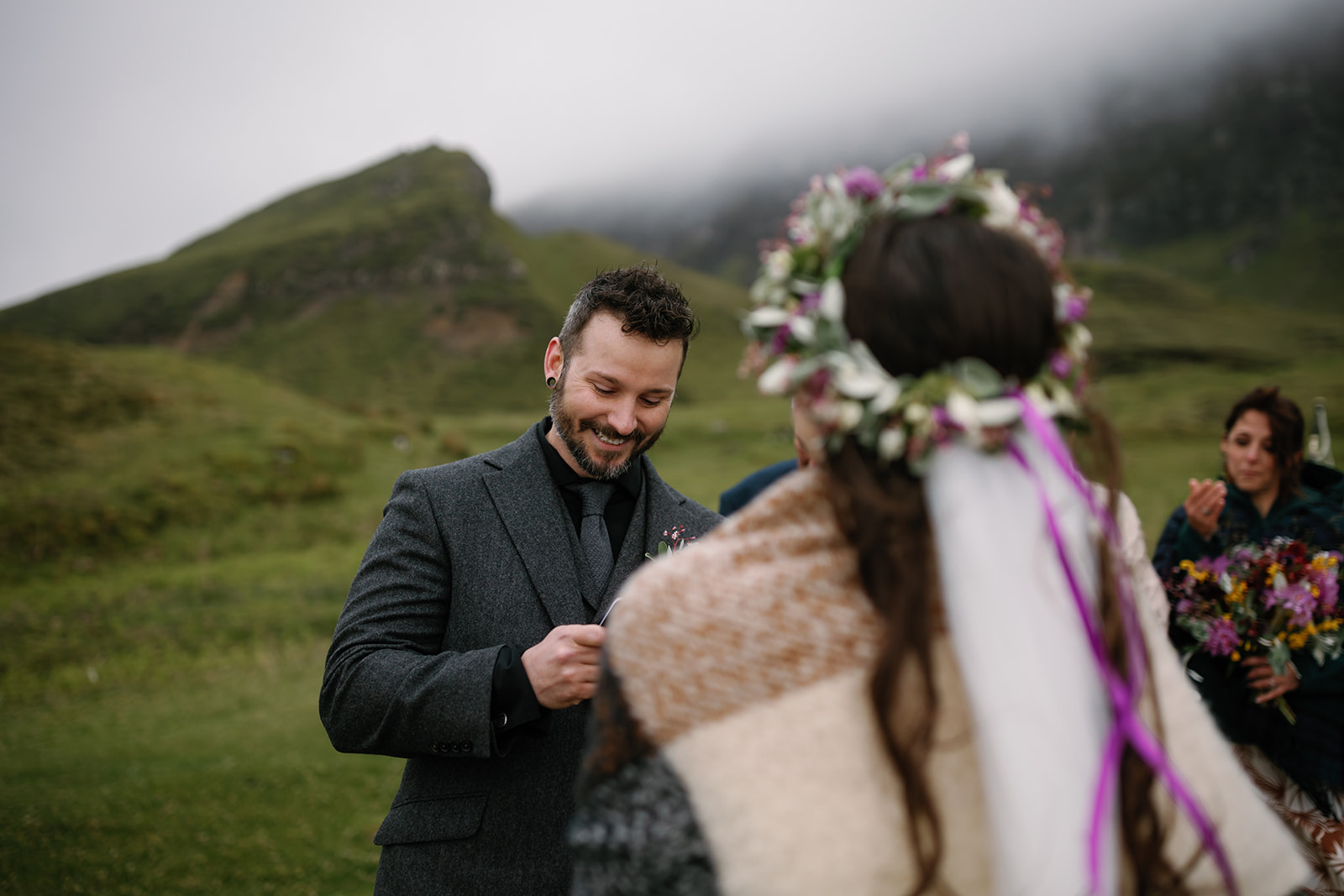 Tears of joy and heartfelt promises: Becca and Nick's emotional exchange of vows in their Isle of Skye elopement
