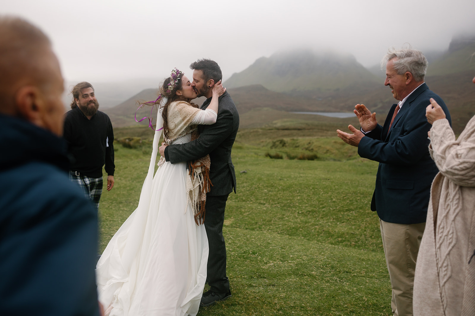 Becca and Nick exchange rings, sealing their commitment during their Isle of Skye elopement