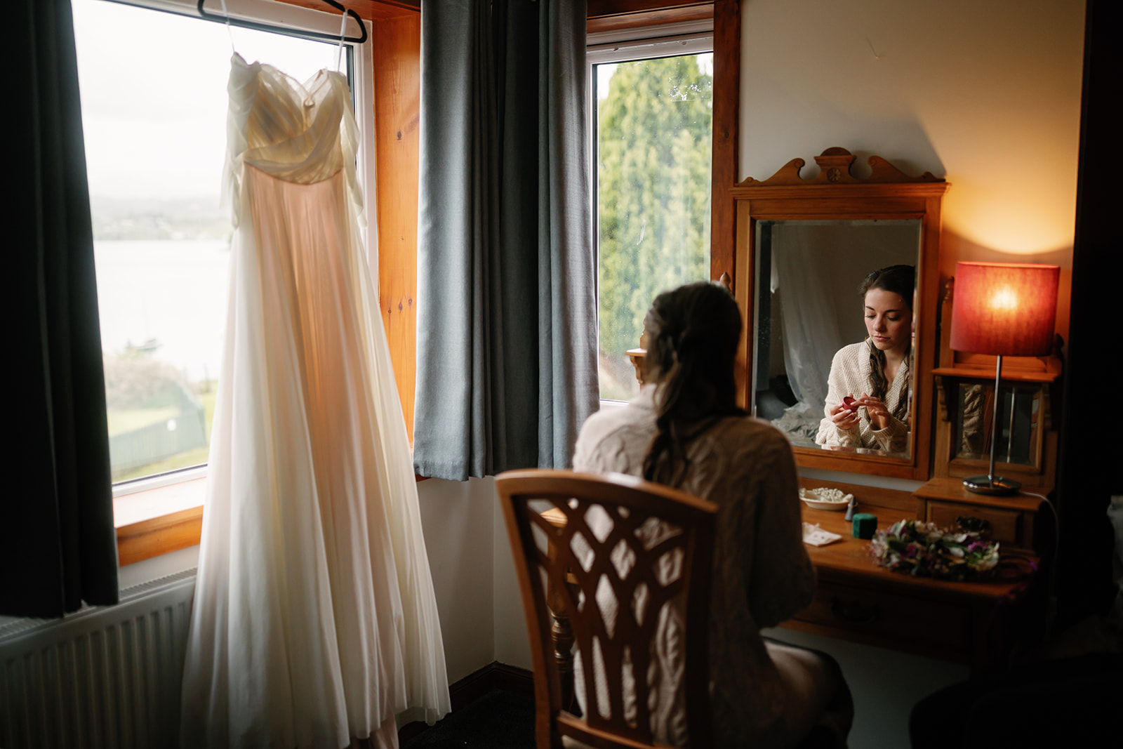 Bride Becca prepares for her Isle of Skye elopement ceremony