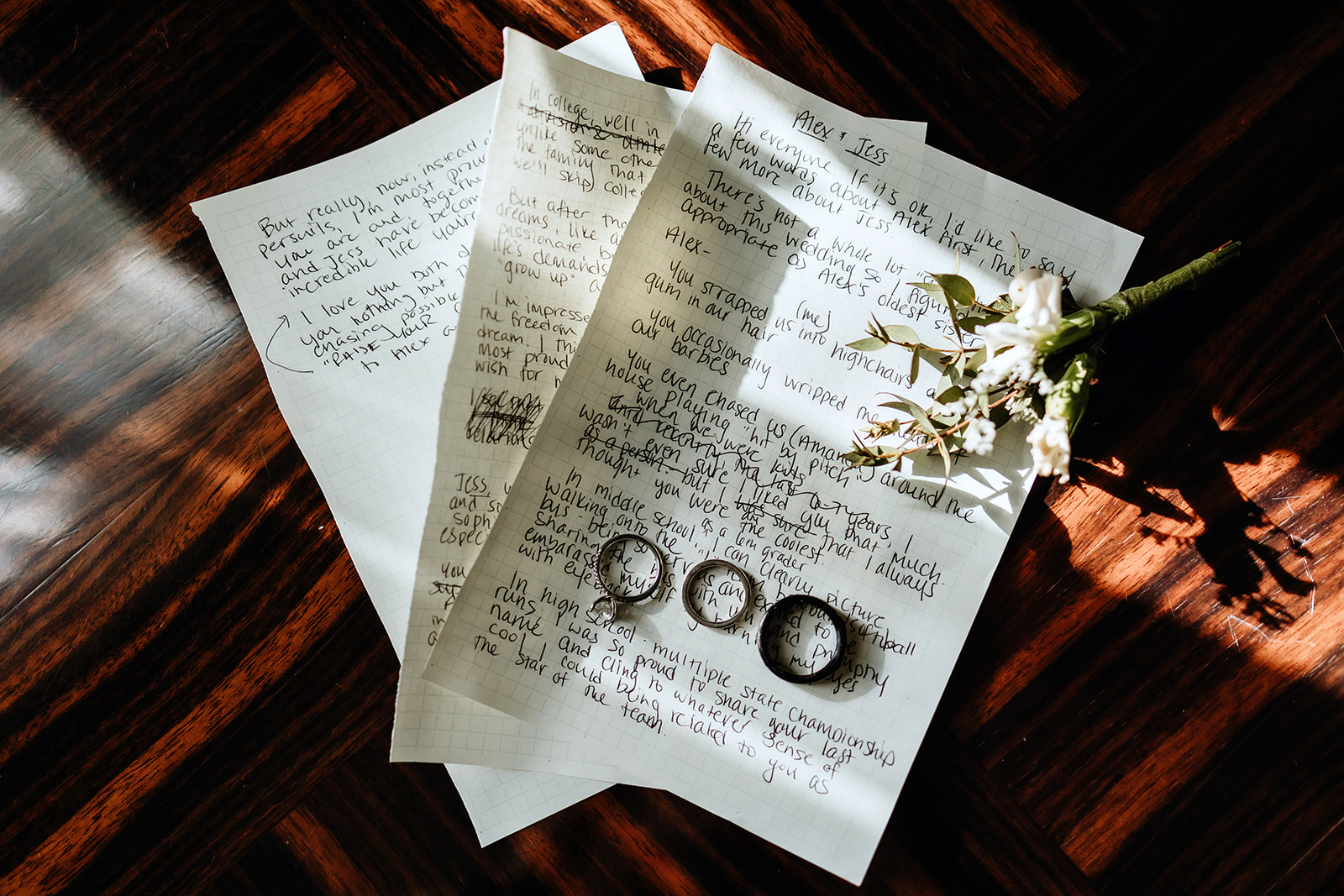 written vows and rings for an adventure Iceland elopement