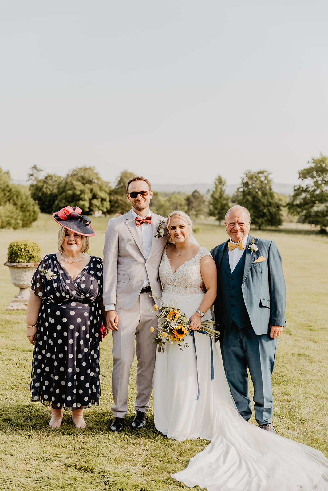 Bride, groom and family photos at a South Lodge, Sussex Wedding. By Olive Joy Photography