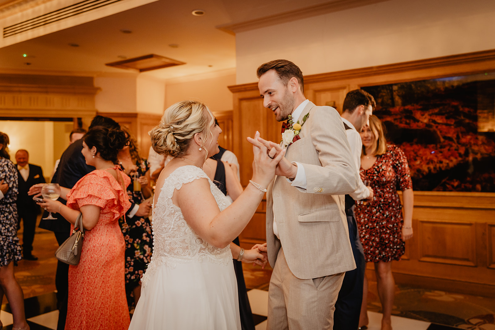 Bride and groom first dance at a South Lodge, Sussex Wedding. By Olive Joy Photography