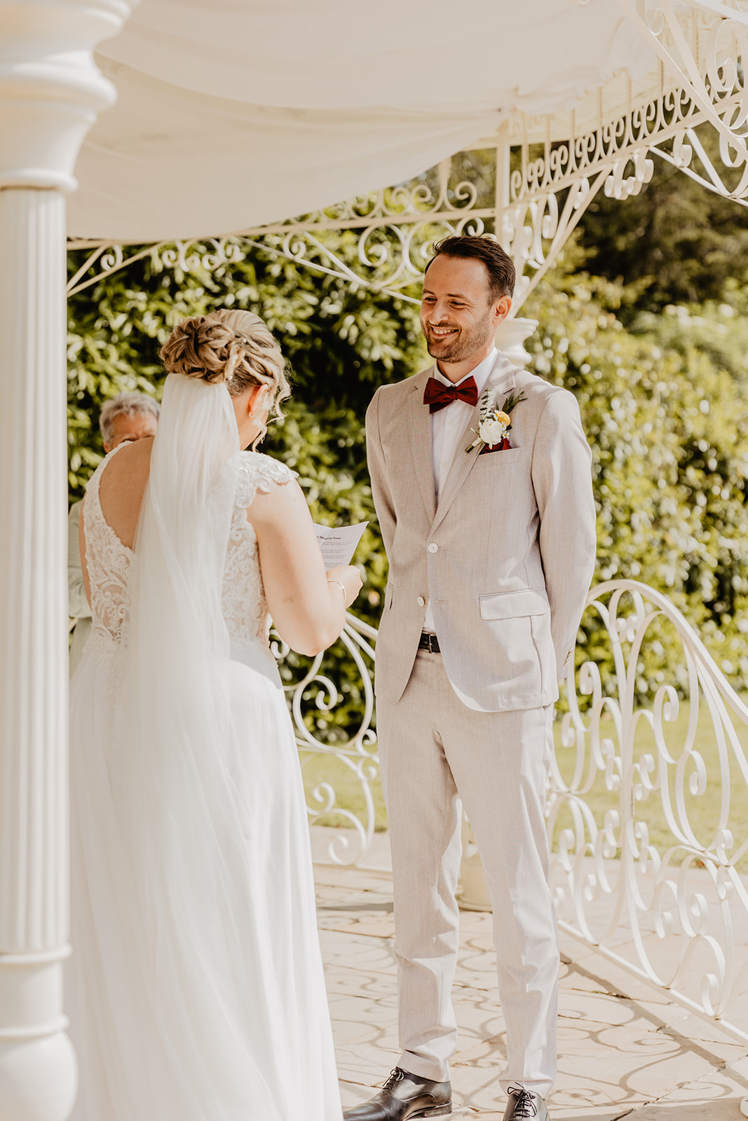 Bride and Groom at a South Lodge, Sussex Wedding. By Olive Joy Photography