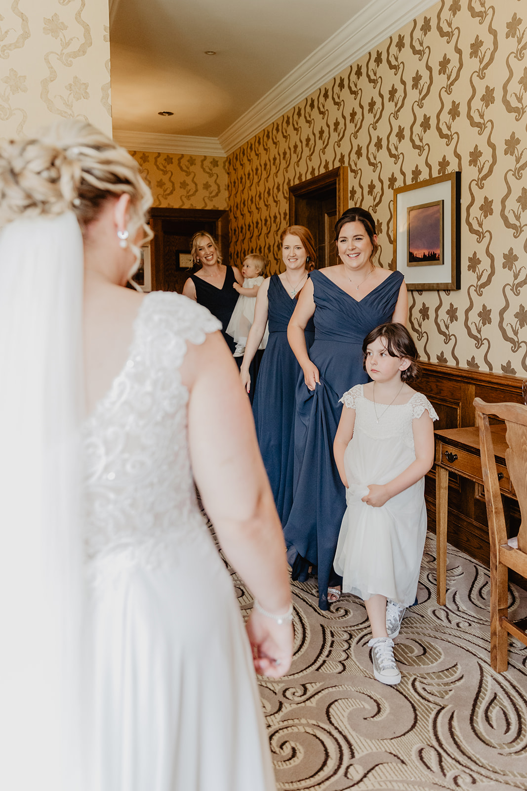 Bride and her family at a South Lodge, Sussex Wedding. By Olive Joy Photography