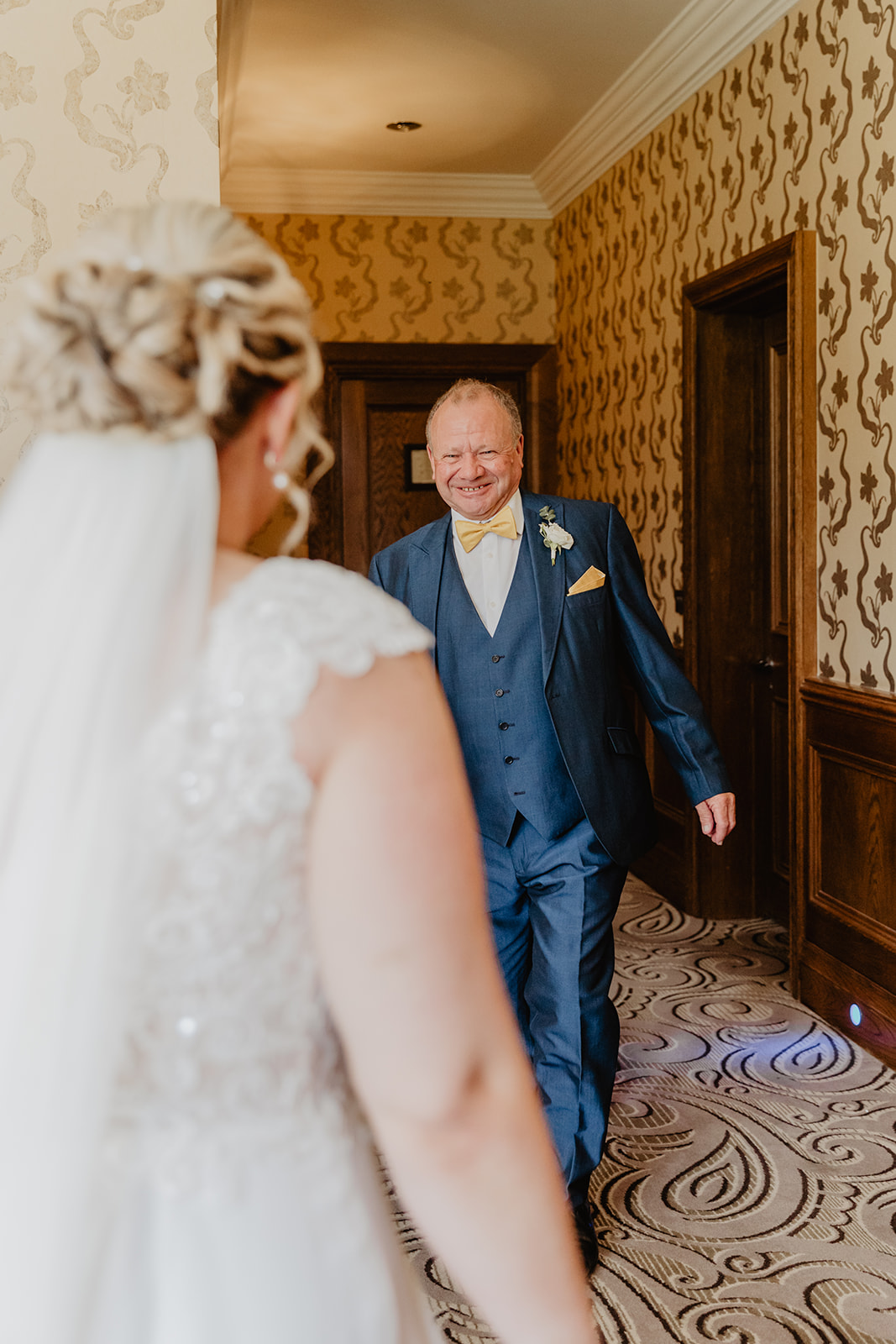 Bride and her father at a South Lodge, Sussex Wedding. By Olive Joy Photography