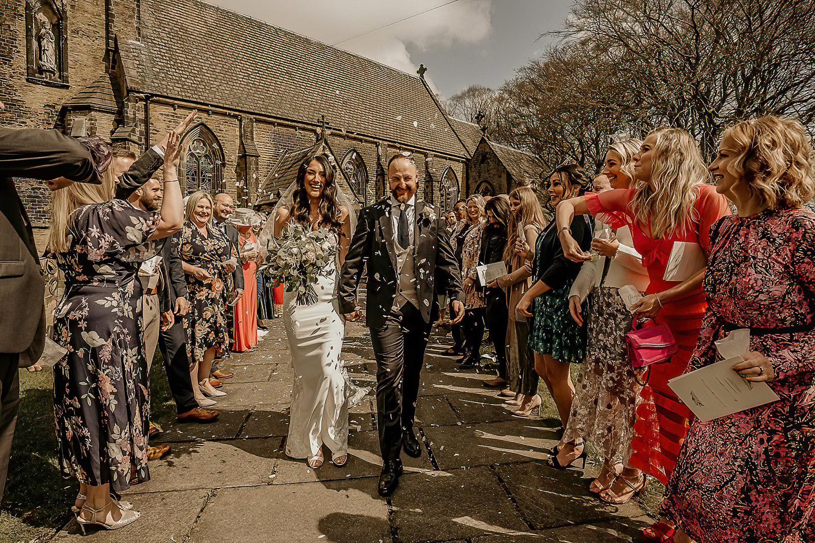 church confetti wedding Derbyshire