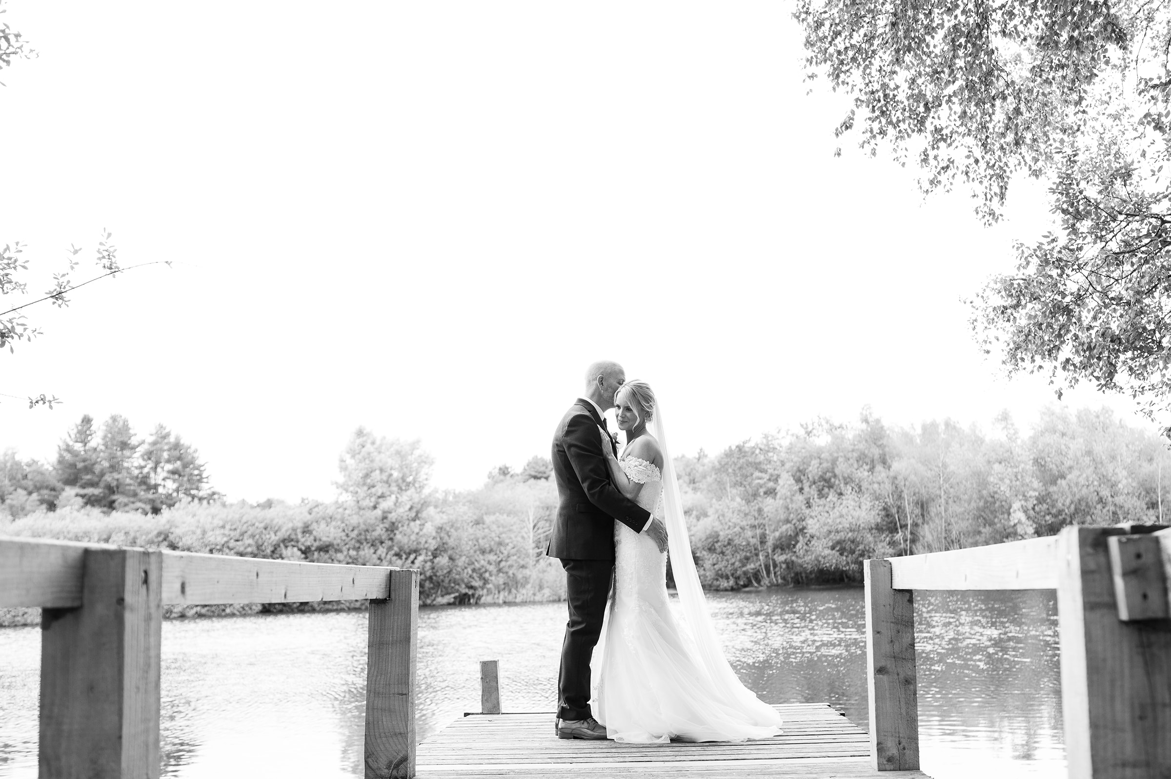A couple on the Jetty at Nunsmere Hall, Cheshire 