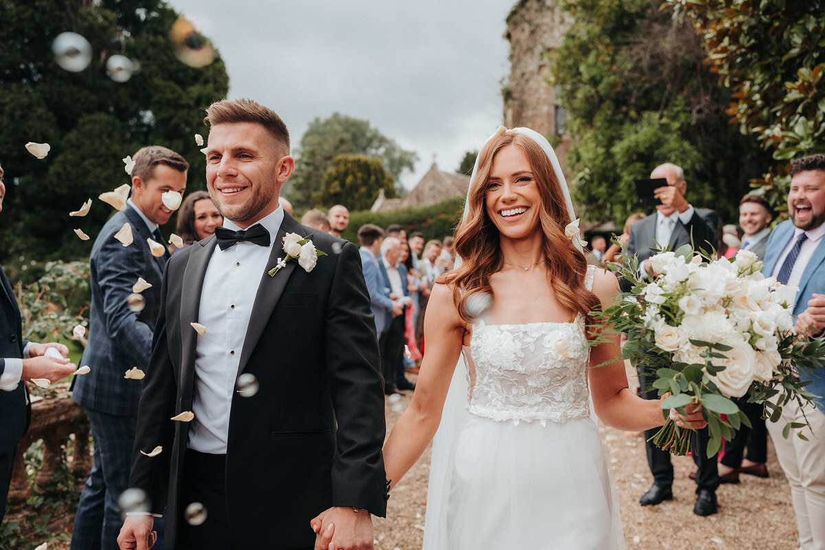 confetti was thrown on the South Terrace at Brympton House 