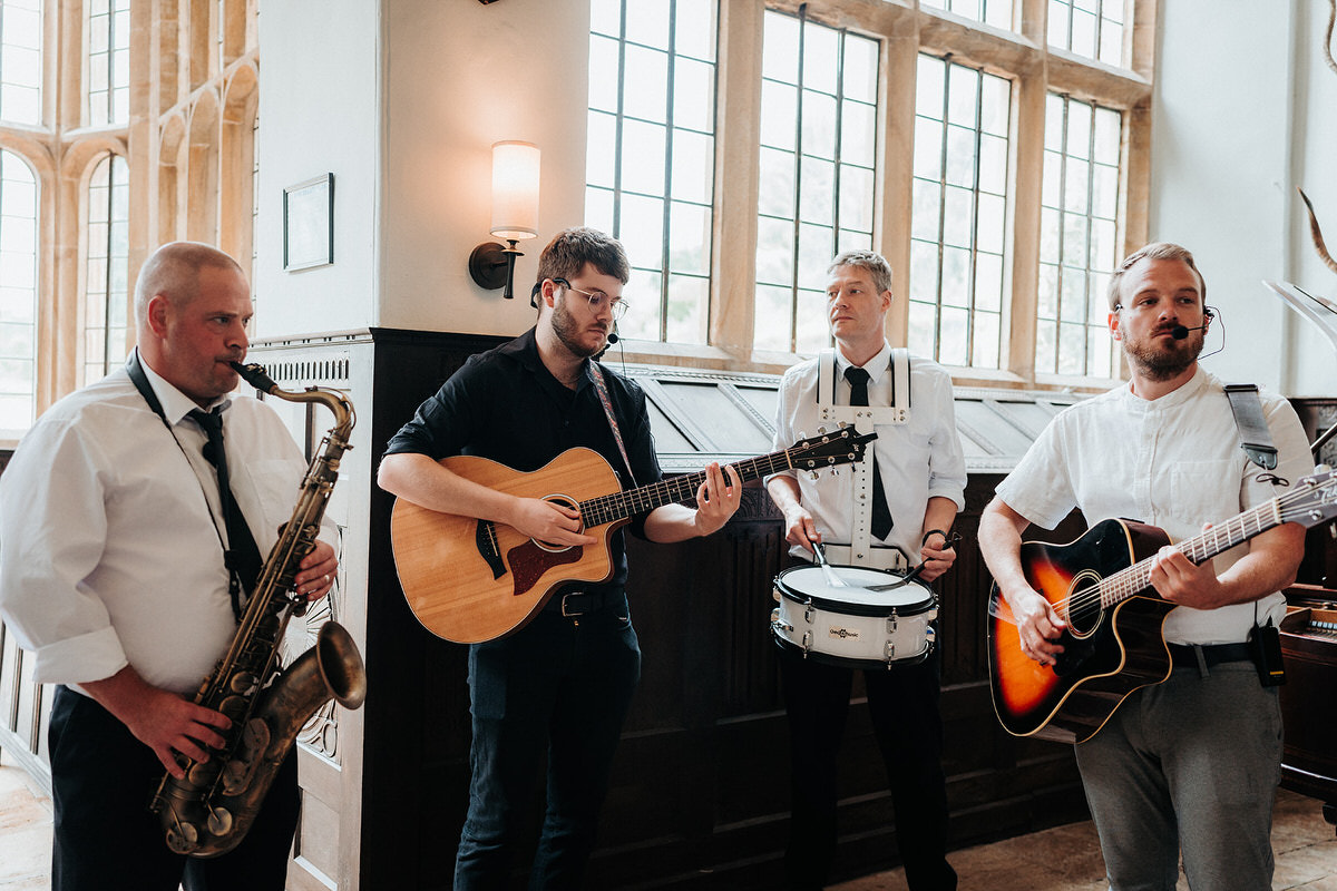 live music during the wedding reception at Brympton House