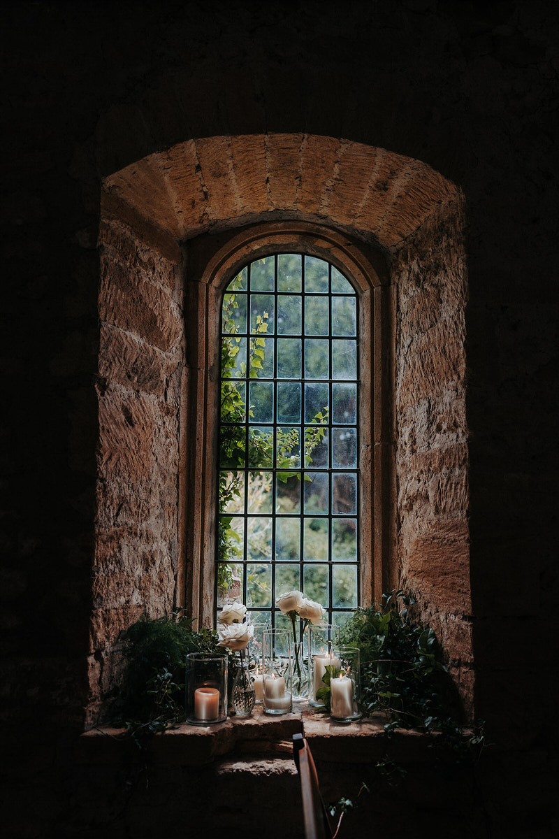 The window of the castle house at Brympton House