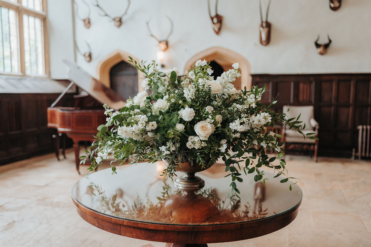 Wedding Flowers in ball room 