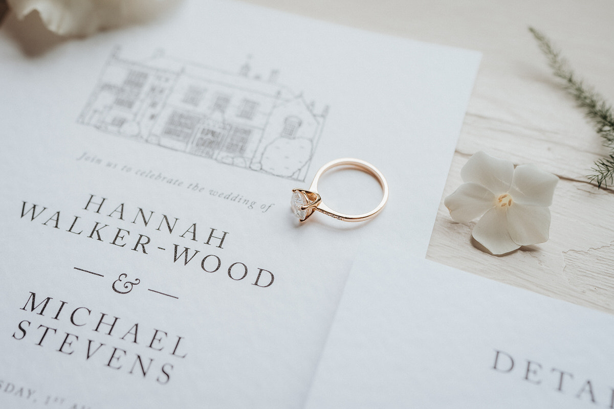 Wedding ring and invite 