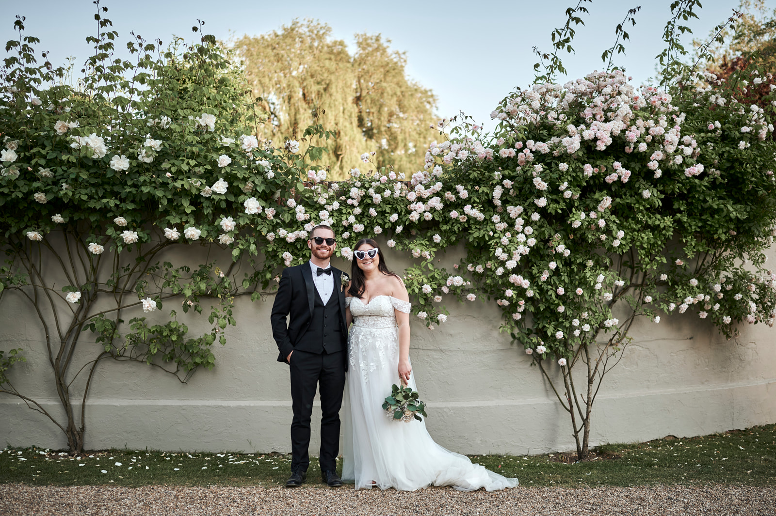 Couple with Sunglasses at Houchins Wedding Venue