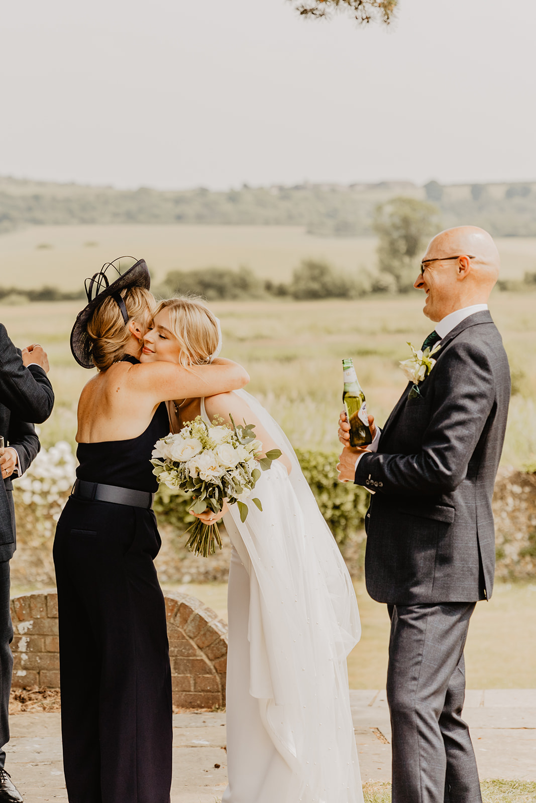 Family photos at a Bury Manor Barn Wedding in Sussex. Photographer OliveJoy Photography.