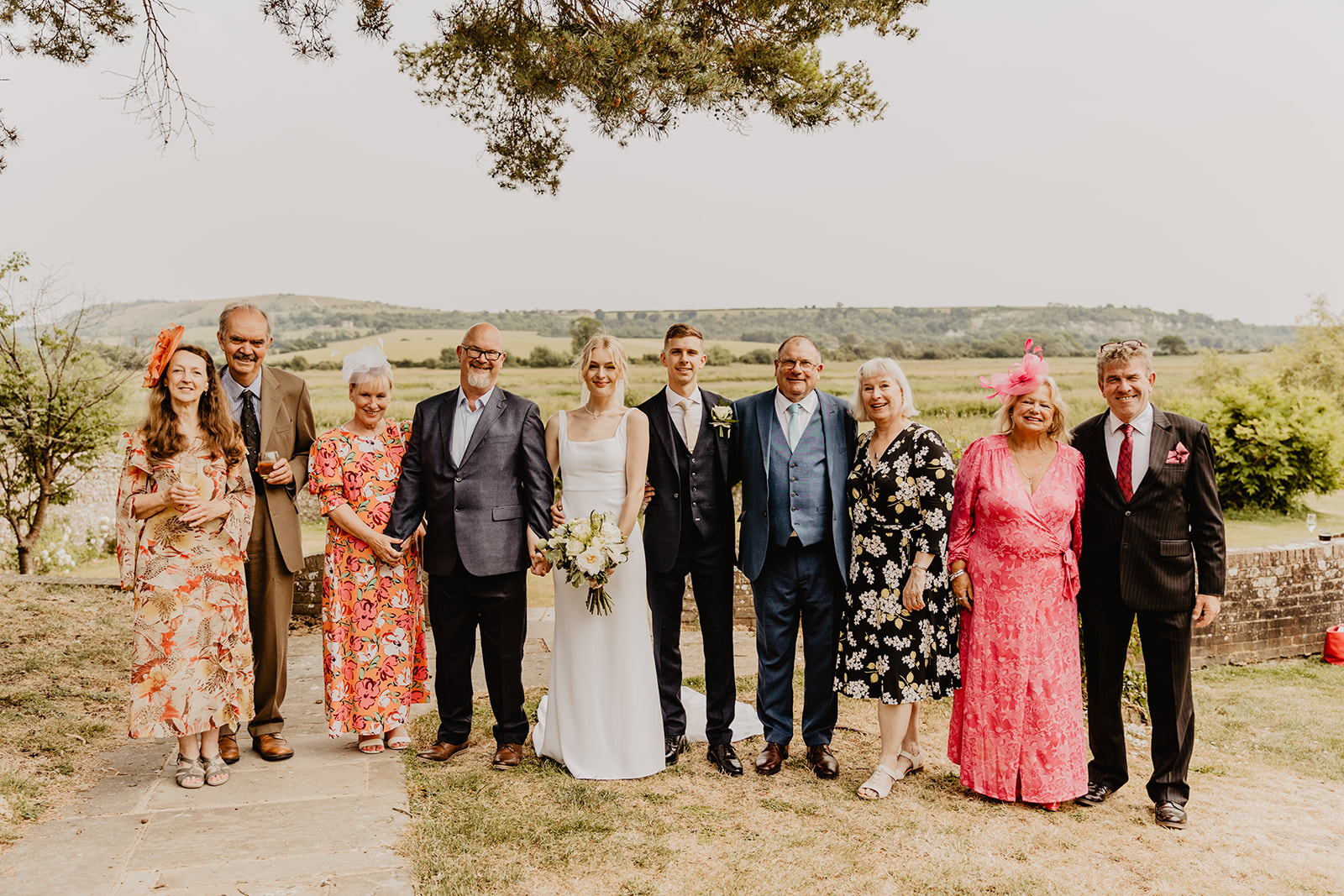 Family photos at a Bury Manor Barn Wedding in Sussex. Photographer OliveJoy Photography.