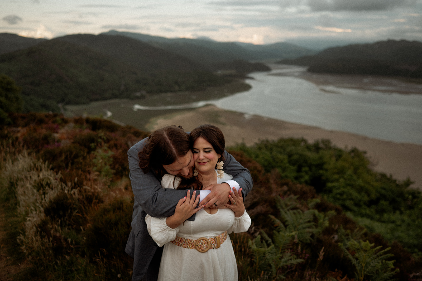 Adventure Couple Photography Session around the Mawddach Estuary at sunset