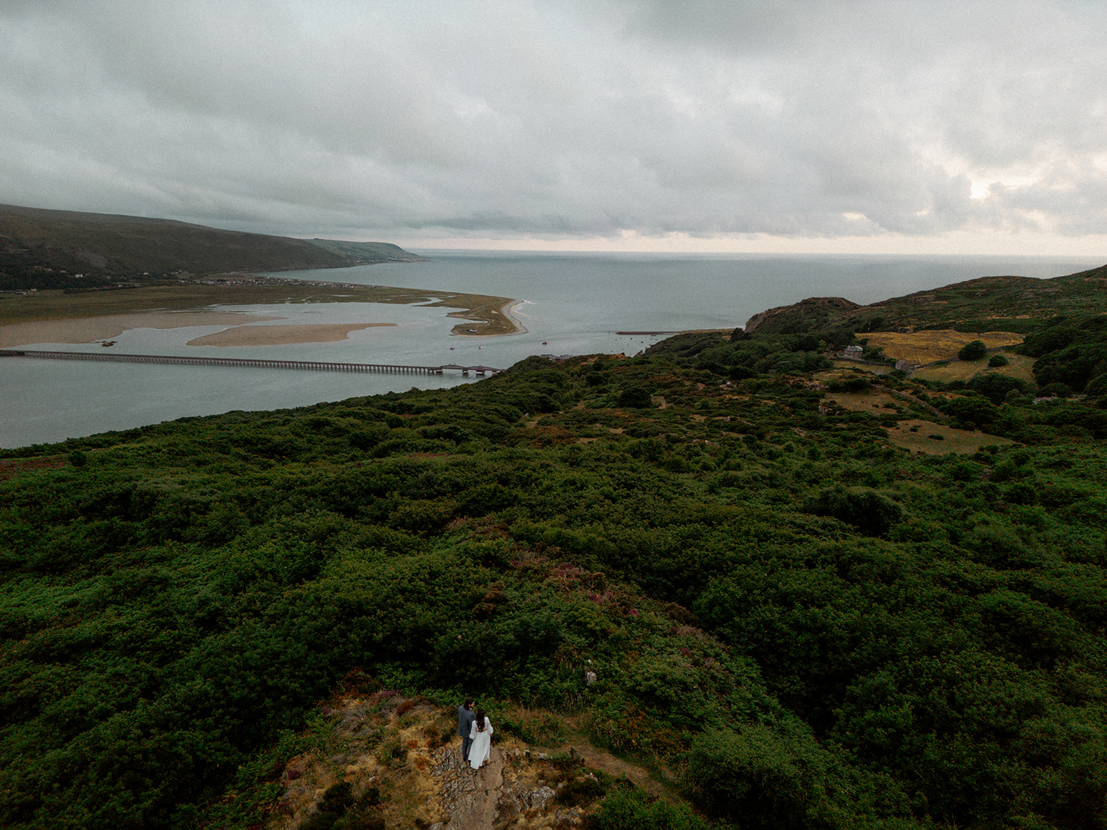 Adventure Couple Photography Session around the Mawddach Estuary at sunset