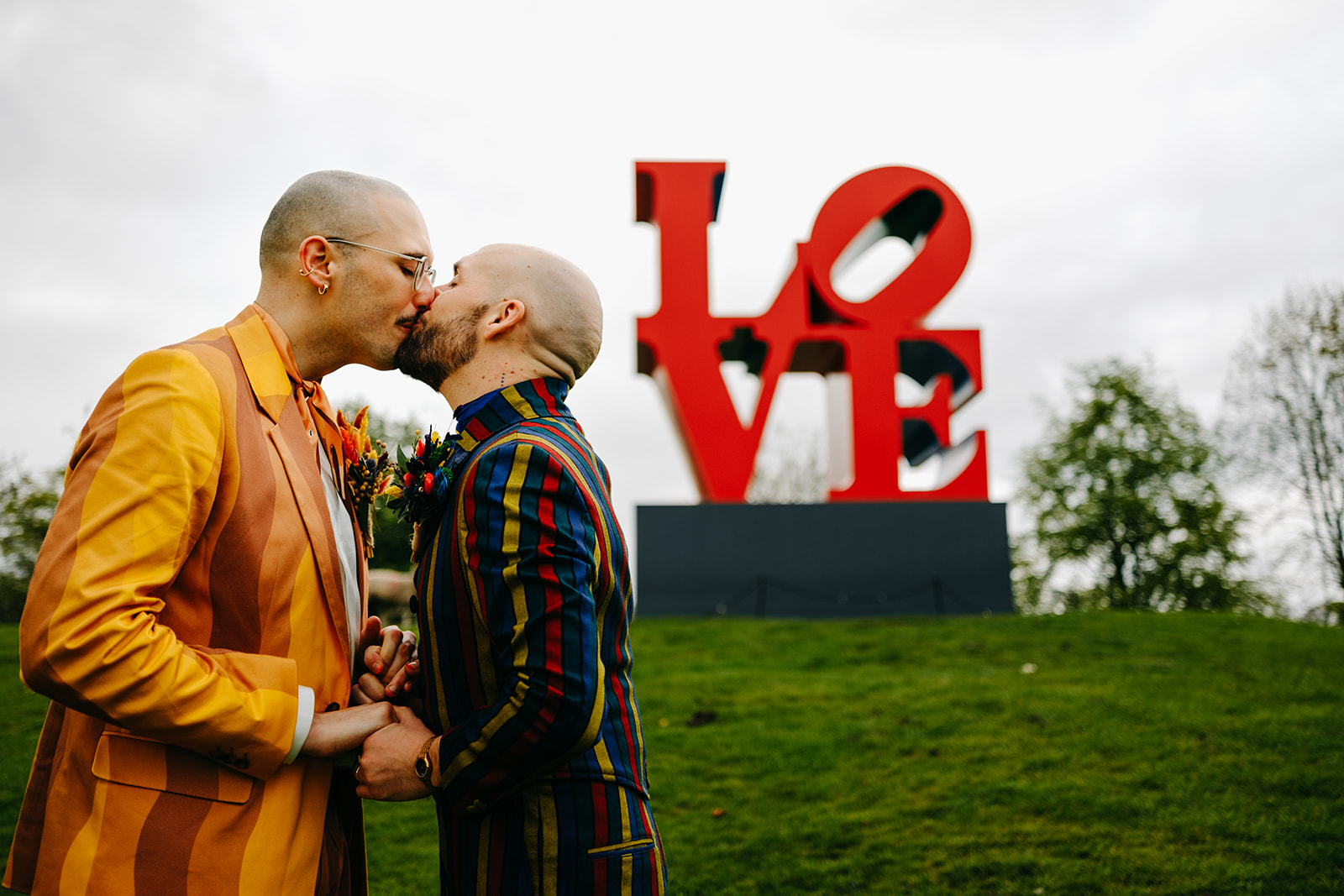 Gay love at Yorkshire Sculpture Park Wedding