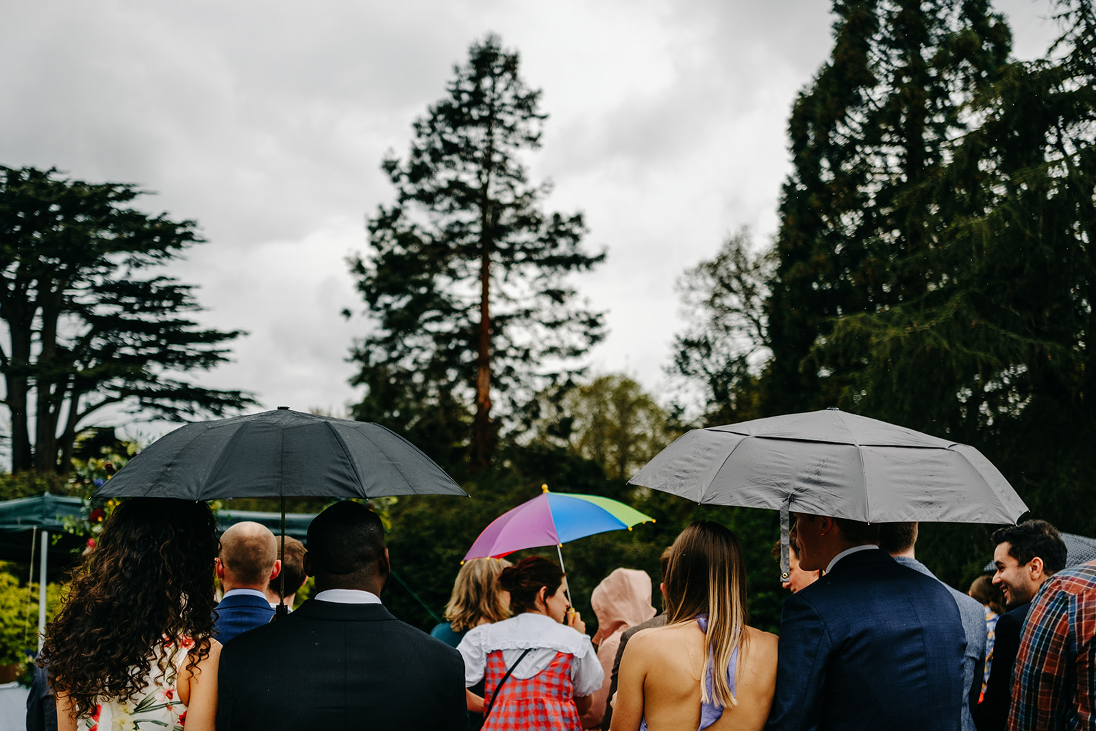 wet weather outdoor wedding at Yorkshire Sculpture Park