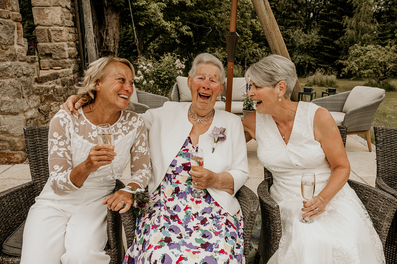 laughter with two brides