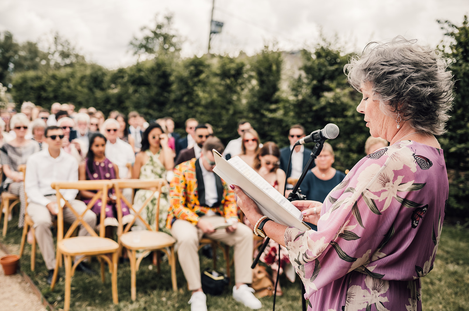 Ruth the Celebrant conducting a ceremony at Willow Grange Farm