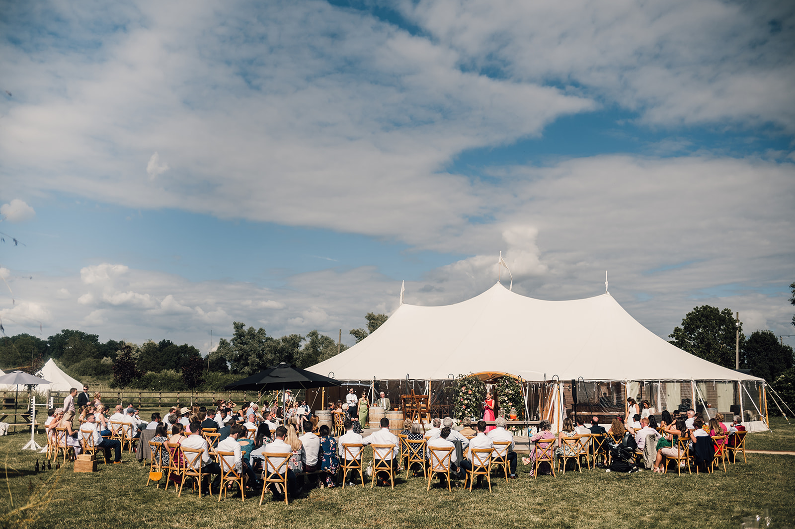 Wedding reception in the grounds of Willow Grange Farm