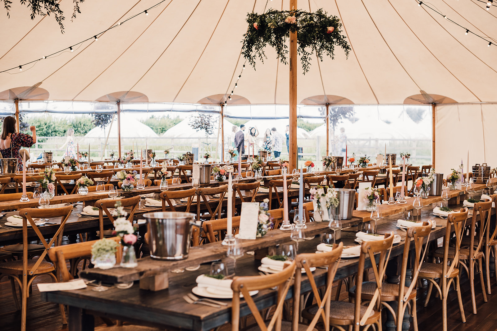 The Sperry Tent set up for a Wedding at Willow Grange Farm