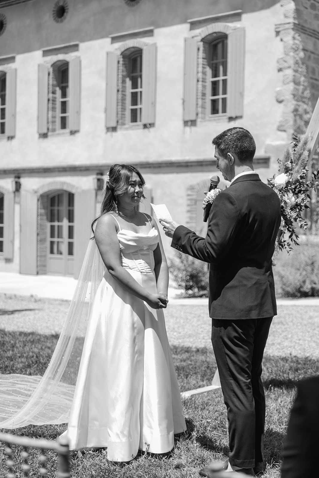 Bride and Groom at a France Destination Wedding. Photography and Videography by Olive Joy Photography