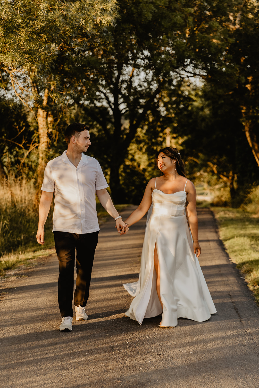 Bride and groom at golden hour at a France Destination Wedding. Photography and Videography by Olive Joy Photography