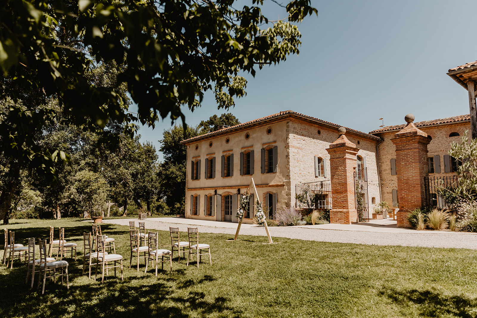 Marzens villa setup for a France Destination Wedding. Photography and Videography by Olive Joy Photography