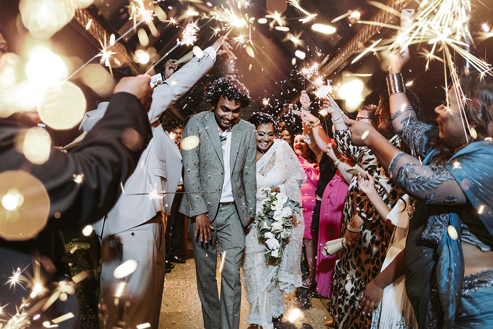 sparkler exit at Sri Lankan wedding at Delta by Marietta Hotels Manchester