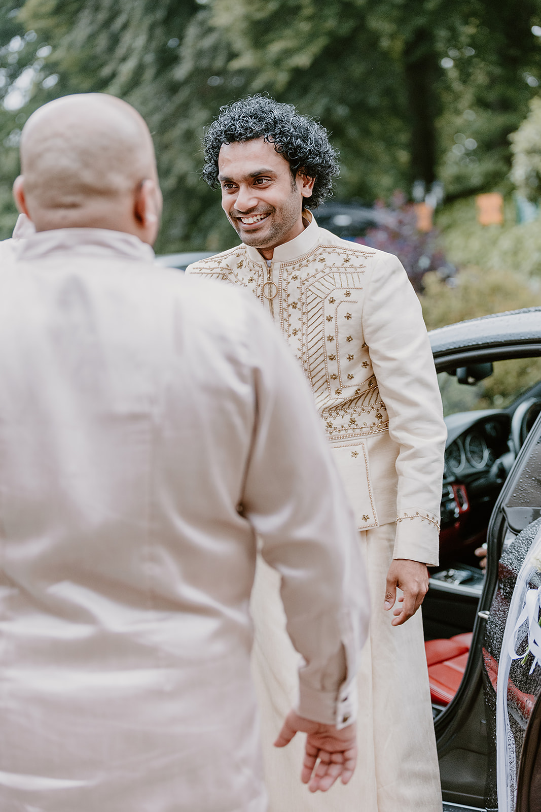 Sri Lankan groom arriving at wedding in manchester