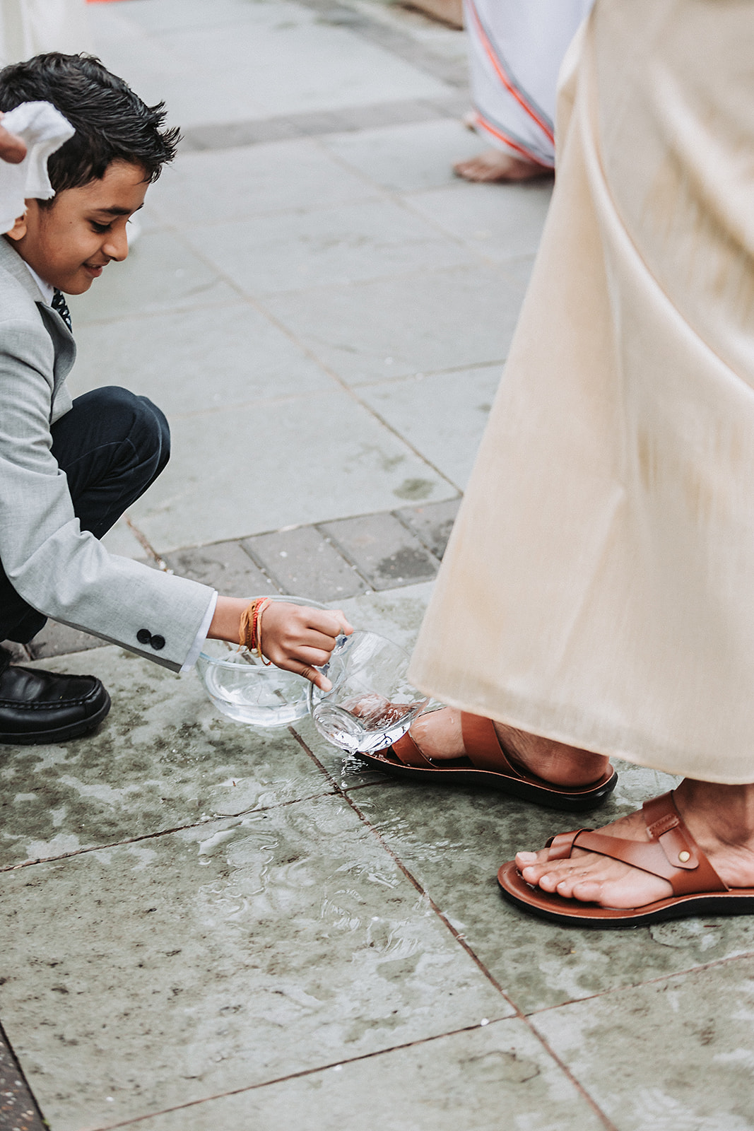 washing of the feet religious symbol of Sri Lankan wedding