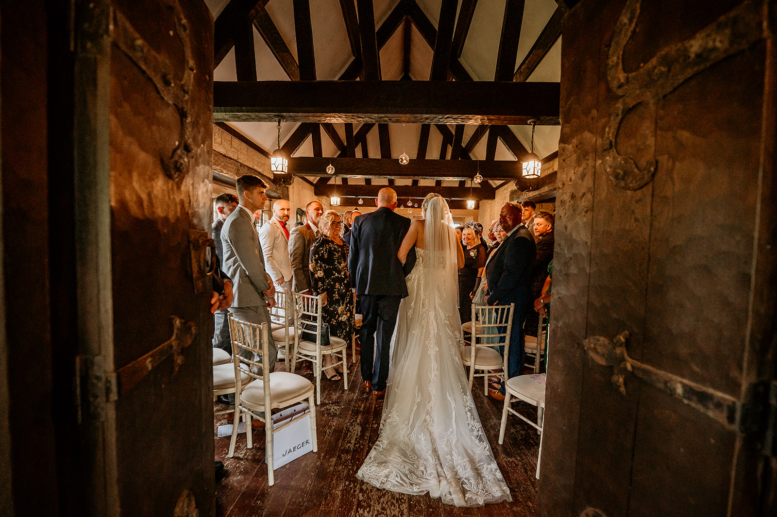 Bride and dad at Hooton Pagnell Hall