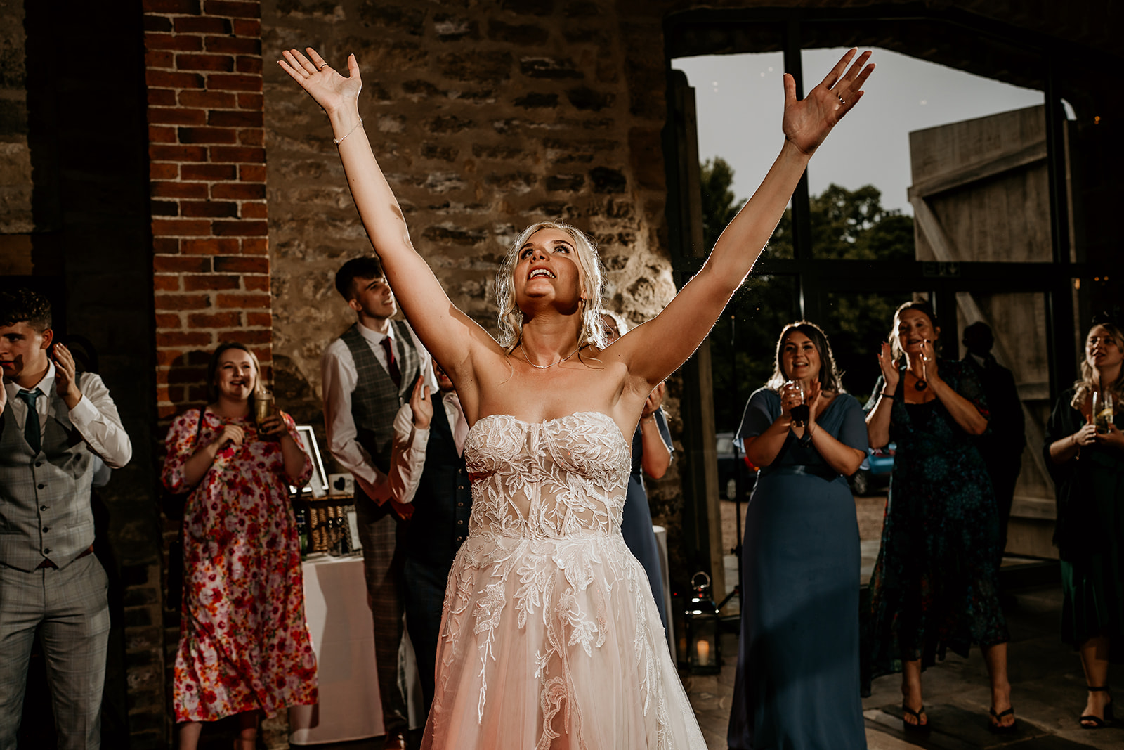 bride dancing at Hooton Pagnell Hall