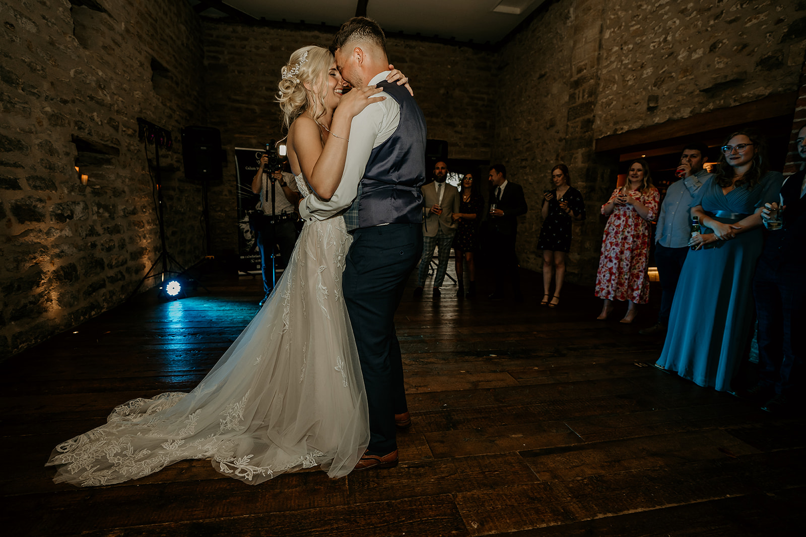 bride and groom first dance at Hooton Pagnell Hall wedding 