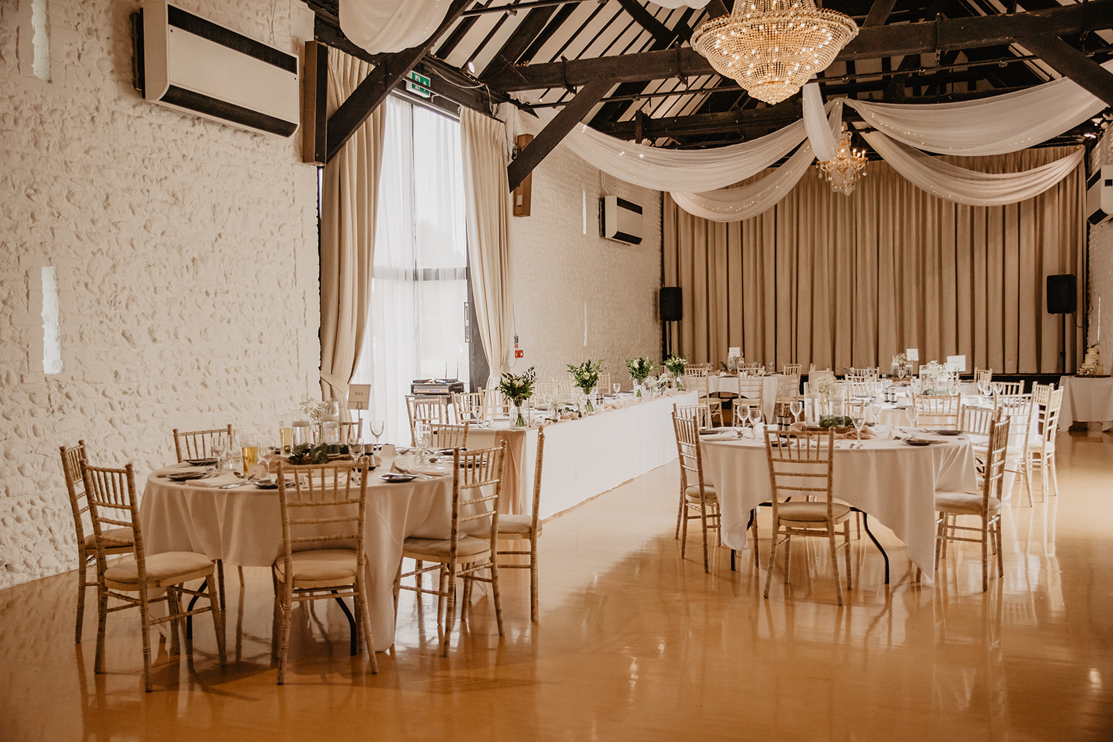 Wedding reception at a Field Place Manor House Wedding in Worthing, Sussex. By Olive Joy Photography
