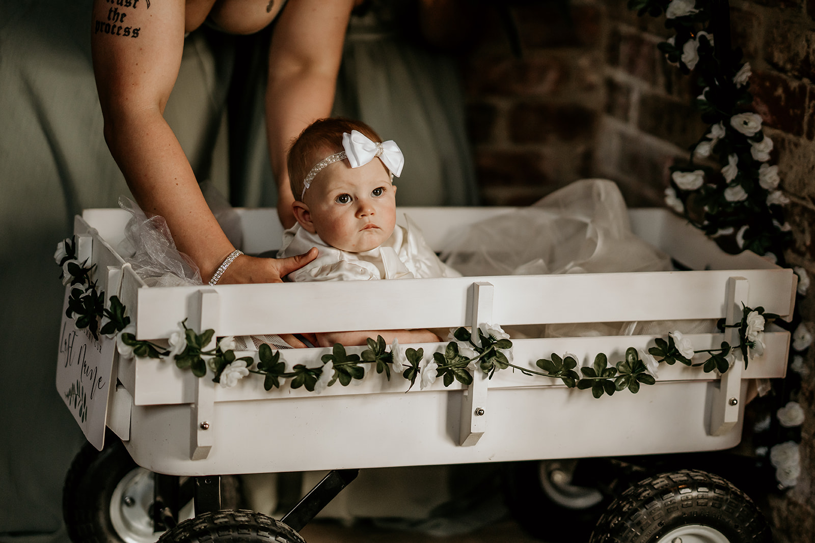 Baby at grangefields wedding